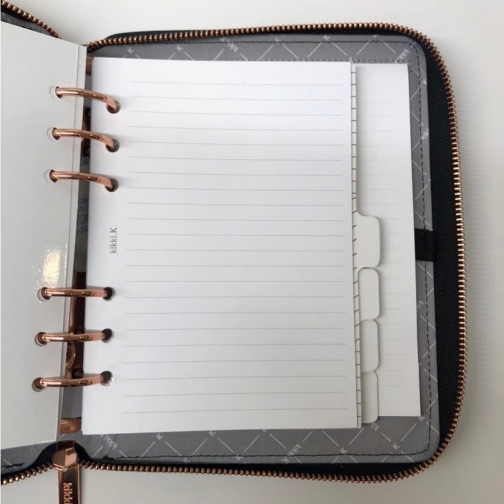 Kikki.K B6 Black Croco Embossed Zippered Planner - Picture 8 of 12